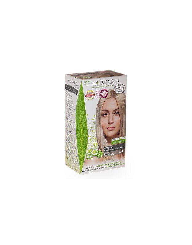 NATURIGIN® - ilgalaikiai plaukų dažai be amoniako ir be parabenų Lightest Ash Blonde 10.2